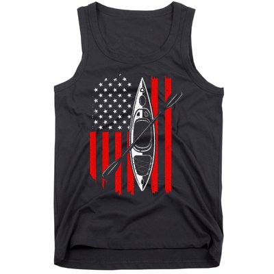 Funny Kayaking Gift For  Cool American Flag Kayak Tank Top