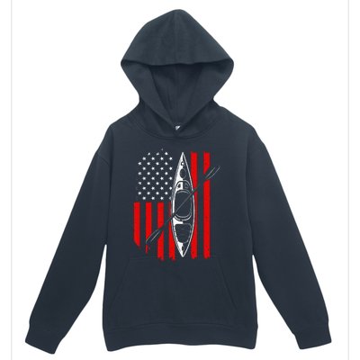 Funny Kayaking Gift For  Cool American Flag Kayak Urban Pullover Hoodie