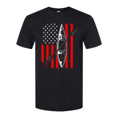 Funny Kayaking Gift For  Cool American Flag Kayak Softstyle CVC T-Shirt