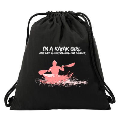 Funny Kayak Gift Just Like Normal But Cooler Drawstring Bag