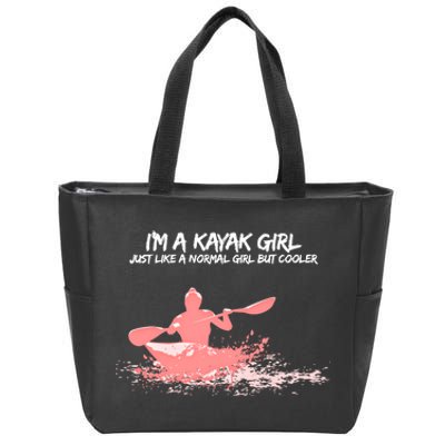 Funny Kayak Gift Just Like Normal But Cooler Zip Tote Bag