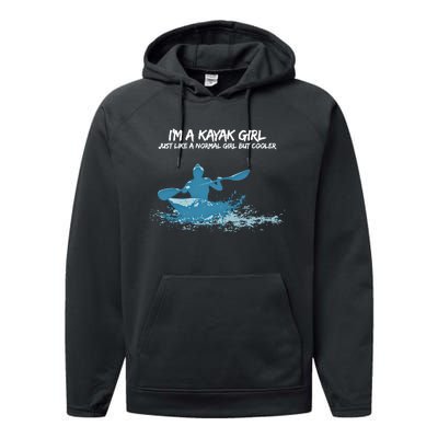 Funny Kayak Gift IM A Cool Kayak Performance Fleece Hoodie