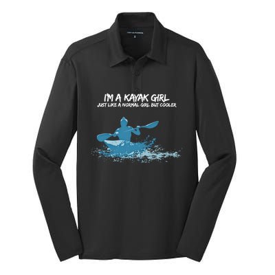 Funny Kayak Gift IM A Cool Kayak Silk Touch Performance Long Sleeve Polo