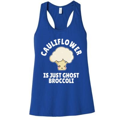 Funny Kawaii Ghost Broccoli And Cauliflower Cute Gift Women's Racerback Tank