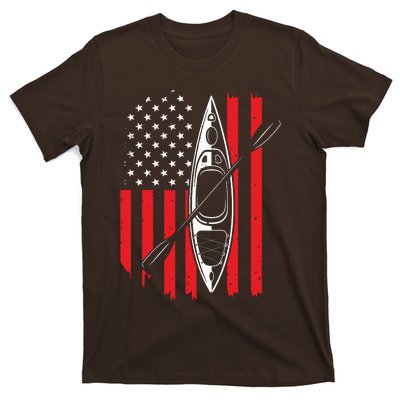 Funny Kayaking Gift For Cool American Flag Kayak T-Shirt