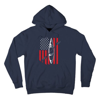 Funny Kayaking Gift For Cool American Flag Kayak Hoodie