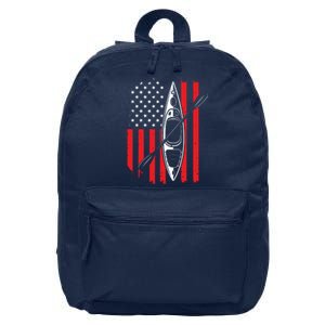 Funny Kayaking Gift For Cool American Flag Kayak 16 in Basic Backpack