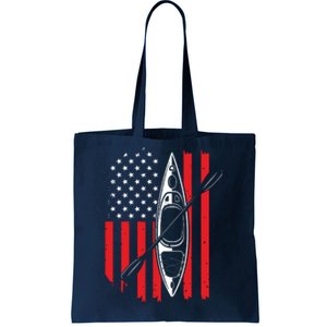 Funny Kayaking Gift For Cool American Flag Kayak Tote Bag