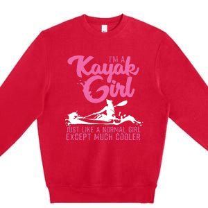 Funny Kayaking Gift For Cool Kayak Paddling Lover Premium Crewneck Sweatshirt