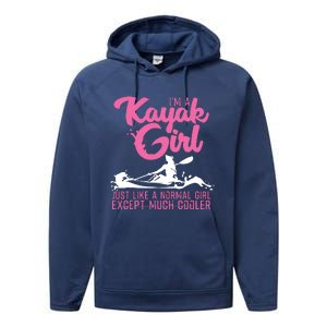 Funny Kayaking Gift For Cool Kayak Paddling Lover Performance Fleece Hoodie