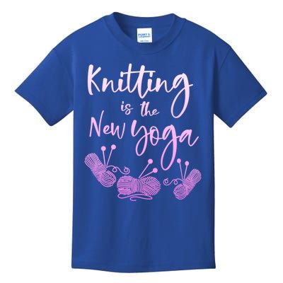 Funny Knitting Gift Knitting Is The New Yoga Gift Kids T-Shirt