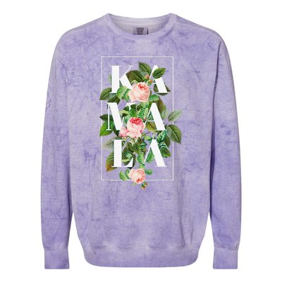 Floral Kamala Gift Colorblast Crewneck Sweatshirt