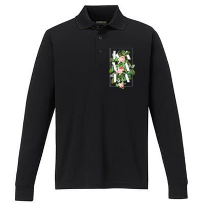 Floral Kamala Gift Performance Long Sleeve Polo