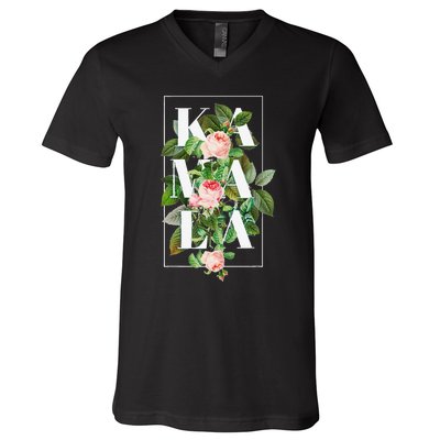 Floral Kamala Gift V-Neck T-Shirt