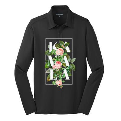 Floral Kamala Gift Silk Touch Performance Long Sleeve Polo