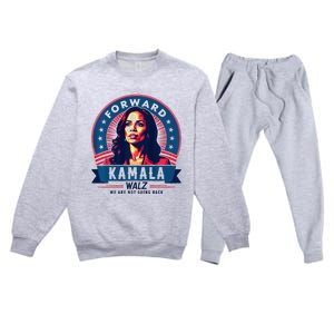 Forward Kamala Harris Walz WeRe Not Going Back 2024 Premium Crewneck Sweatsuit Set