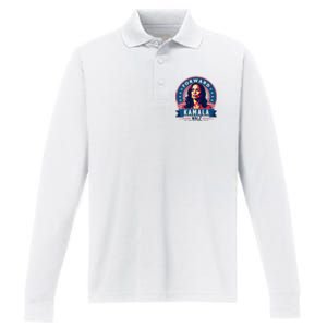 Forward Kamala Harris Walz WeRe Not Going Back 2024 Performance Long Sleeve Polo