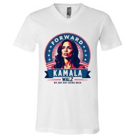 Forward Kamala Harris Walz WeRe Not Going Back 2024 V-Neck T-Shirt