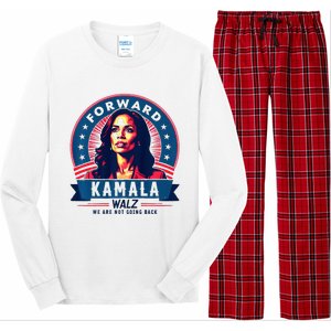 Forward Kamala Harris Walz WeRe Not Going Back 2024 Long Sleeve Pajama Set