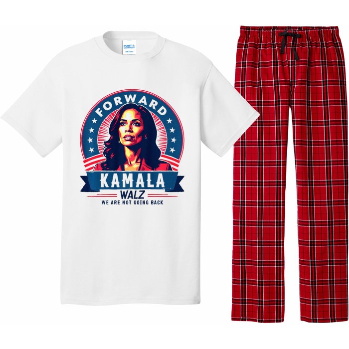 Forward Kamala Harris Walz WeRe Not Going Back 2024 Pajama Set