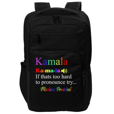 Funny Kamala Harris 2024 Madam President Harris Impact Tech Backpack