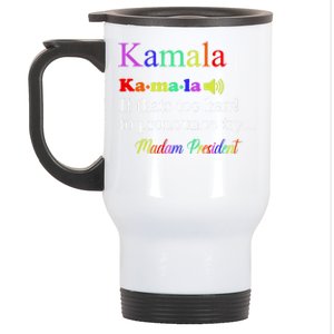 Funny Kamala Harris 2024 Madam President Harris Stainless Steel Travel Mug