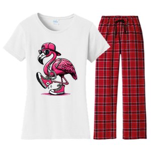 Flamingo Kamala Harris For President 47th Retro Women's Flannel Pajama Set