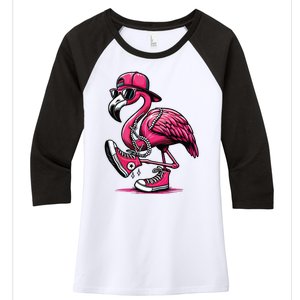 Flamingo Kamala Harris For President 47th Retro Women's Tri-Blend 3/4-Sleeve Raglan Shirt