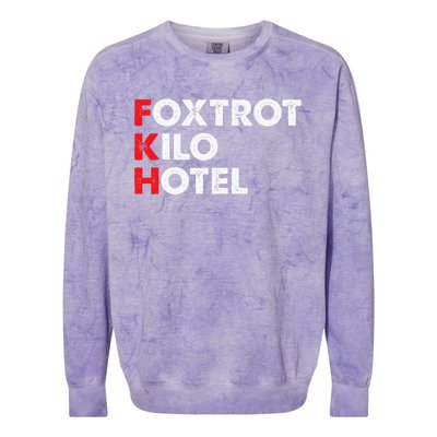 Foxtrot Kilo Hotel Fkh Funny Kamala Colorblast Crewneck Sweatshirt