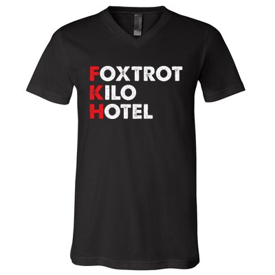 Foxtrot Kilo Hotel Fkh Funny Kamala V-Neck T-Shirt