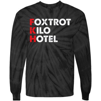 Foxtrot Kilo Hotel Fkh Funny Kamala Tie-Dye Long Sleeve Shirt