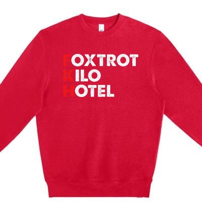 Foxtrot Kilo Hotel Fkh Funny Kamala Premium Crewneck Sweatshirt