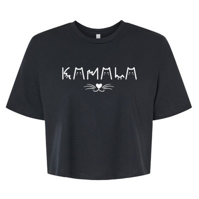 Funny Kamala Harris Cat Ladies And Cat Bella+Canvas Jersey Crop Tee