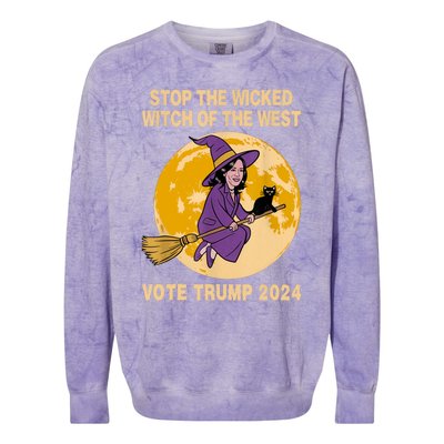 Funny Kamala Harris Stop The Wicked Witch Of The West Colorblast Crewneck Sweatshirt