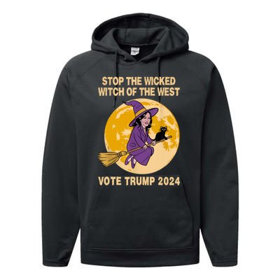 Funny Kamala Harris Stop The Wicked Witch Of The West Performance Fleece Hoodie