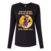 Funny Kamala Harris Stop The Wicked Witch Of The West Womens Cotton Relaxed Long Sleeve T-Shirt