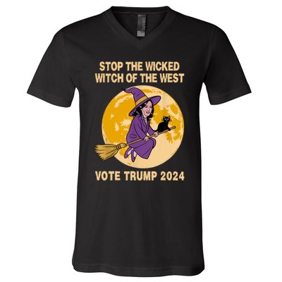 Funny Kamala Harris Stop The Wicked Witch Of The West V-Neck T-Shirt