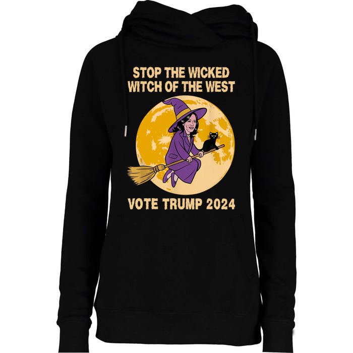 Funny Kamala Harris Stop The Wicked Witch Of The West Womens Funnel Neck Pullover Hood