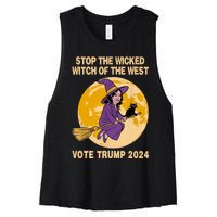 Funny Kamala Harris Stop The Wicked Witch Of The West Women's Racerback Cropped Tank