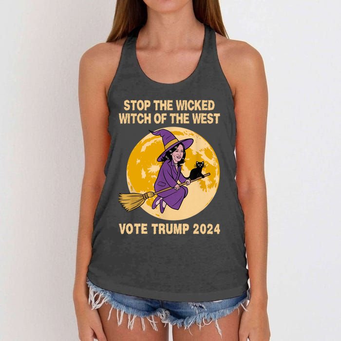 Funny Kamala Harris Stop The Wicked Witch Of The West Women's Knotted Racerback Tank