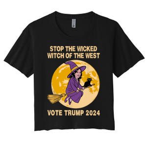 Funny Kamala Harris Stop The Wicked Witch Of The West Women's Crop Top Tee