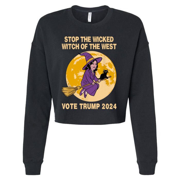 Funny Kamala Harris Stop The Wicked Witch Of The West Cropped Pullover Crew