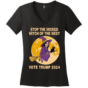 Funny Kamala Harris Stop The Wicked Witch Of The West Women's V-Neck T-Shirt