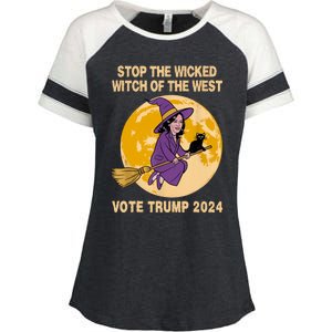 Funny Kamala Harris Stop The Wicked Witch Of The West Enza Ladies Jersey Colorblock Tee