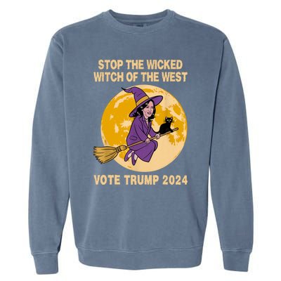 Funny Kamala Harris Stop The Wicked Witch Of The West Garment-Dyed Sweatshirt