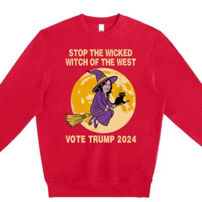 Funny Kamala Harris Stop The Wicked Witch Of The West Premium Crewneck Sweatshirt