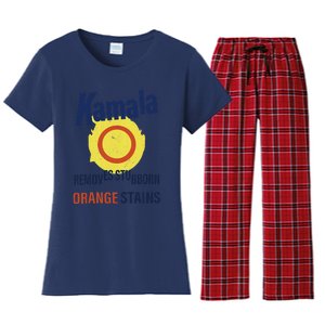 Funny Kamala Harris 2024 Removes Stubborn Orange Stains Women's Flannel Pajama Set