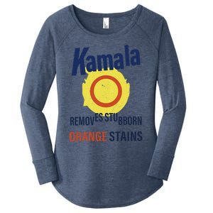 Funny Kamala Harris 2024 Removes Stubborn Orange Stains Women's Perfect Tri Tunic Long Sleeve Shirt