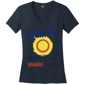 Funny Kamala Harris 2024 Removes Stubborn Orange Stains Women's V-Neck T-Shirt