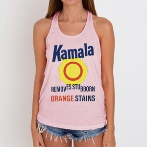 Funny Kamala Harris 2024 Removes Stubborn Orange Stains Women's Knotted Racerback Tank